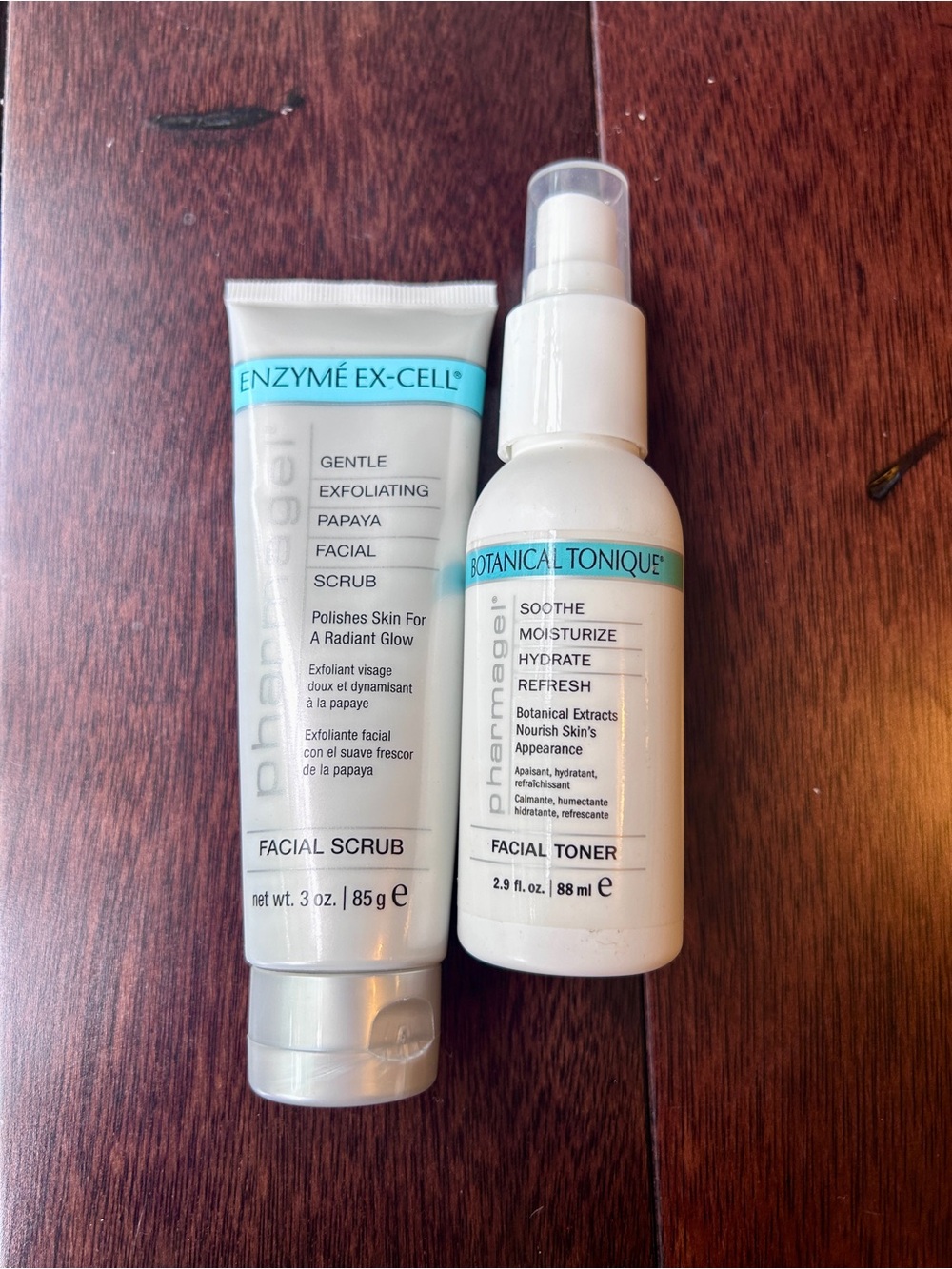 NEW Enzyme Ex-Cell Papaya Facial Scrub & Botanical Tonique Facial Toner